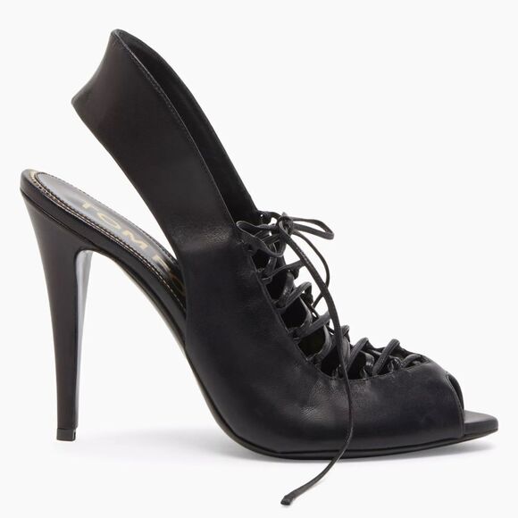 TOM FORD 105MM Leather Lace-Up Slingback Sandals size 39 - Picture 1 of 15